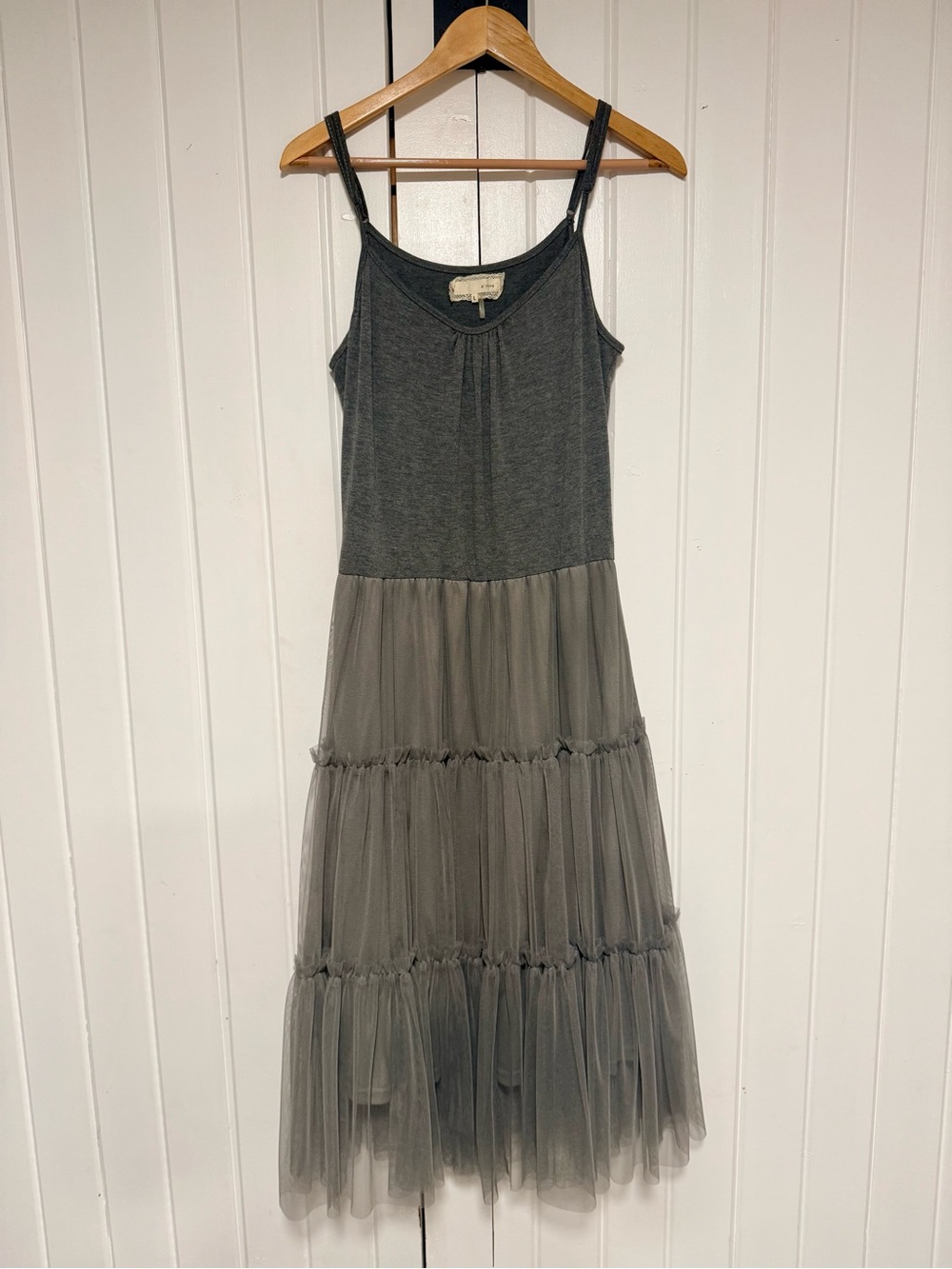 A'Reve Heather Gray Pleated dress